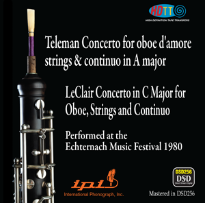 Teleman Concerto for oboe and Leclair Concerto for oboe (Live Recording) - International Phonograph, Inc. IPI